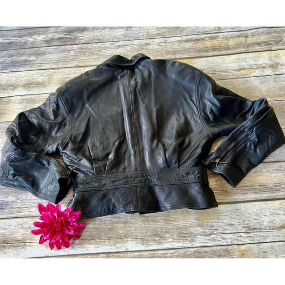 Micheal Joseph Leather Biker Jacket - Picture 3 of 8